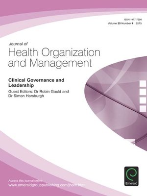 cover image of Journal of Health Organization and Management, Volume 29, Issue 4